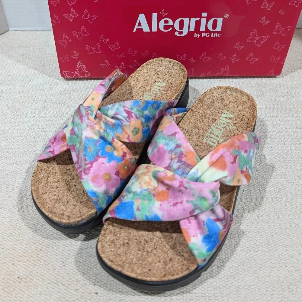 Alegria Rylie Earth Goddess Floral Platform Sandals 35 5-5.5 NIB